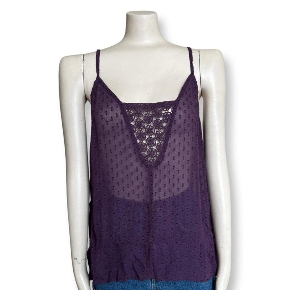 Vintage y2k Deadstock Sheer Purple Tank Top